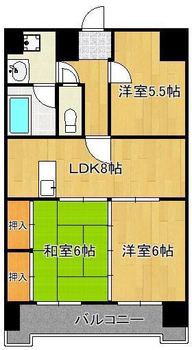 エムズコート沼本町(3LDK/3階)の間取り写真