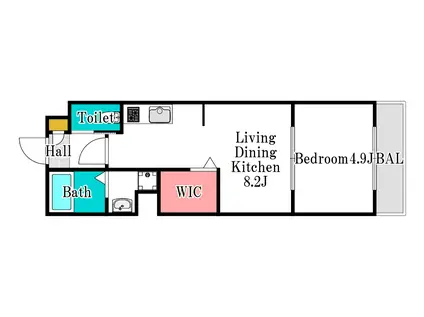 HARVEST MOON(1LDK/2階)の間取り写真