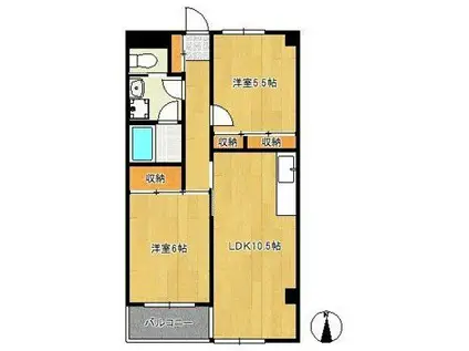 カントリーハウス・鈴木(2LDK/1階)の間取り写真