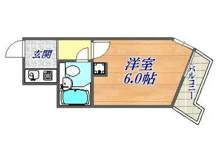 ライオンズマンション神戸元町第2(1K/11階)の間取り写真