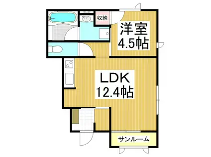 メゾンD IV(1LDK/1階)の間取り写真