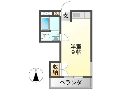 キューブ武庫川I(ワンルーム/3階)の間取り写真