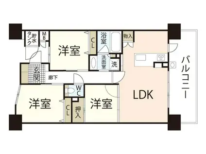 ラインヴァント東雲(3LDK/4階)の間取り写真