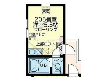 ユナイト星川フレンチクルーラー(ワンルーム/2階)の間取り写真