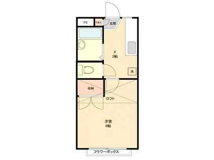 サンパレスオノ(1K/1階)の間取り写真