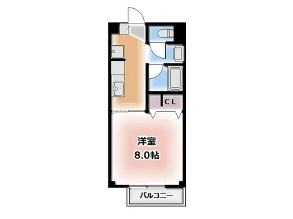 サンブライト城西(1K/2階)の間取り写真