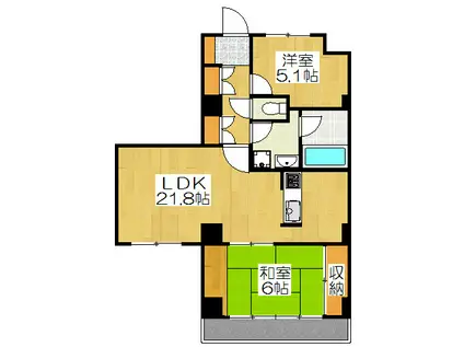 グランフォルム京都祇園(2LDK/1階)の間取り写真