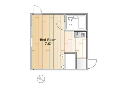 かとれや館(ワンルーム/1階)の間取り写真