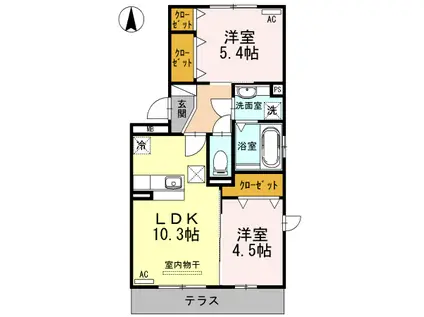NEUTRAL88(2LDK/1階)の間取り写真
