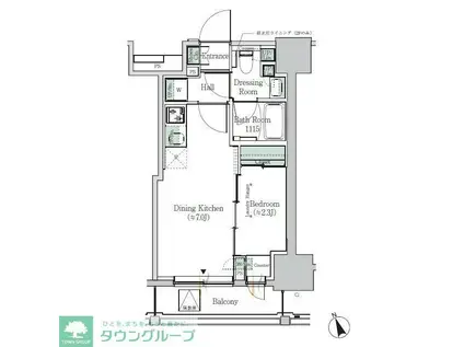 ONE ROOF RESIDENCE ASAKUSABASHI(1DK/5階)の間取り写真