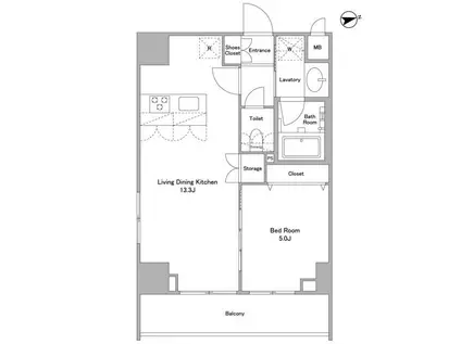 アスール北上野(1LDK/7階)の間取り写真