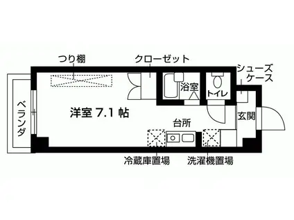 ヴェール魚崎(1K/2階)の間取り写真