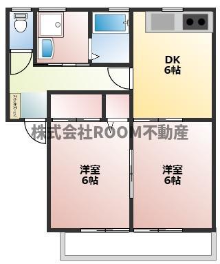 グリーンコーポ南横市(2DK/1階)の間取り写真