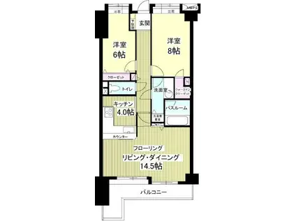 ライオンズマンション乃木坂(2LDK/2階)の間取り写真