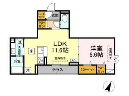 エスペリア相模が丘5丁目(1LDK/1階)の間取り写真