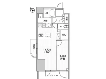 シーズンフラッツ柿の木坂(1LDK/7階)の間取り写真