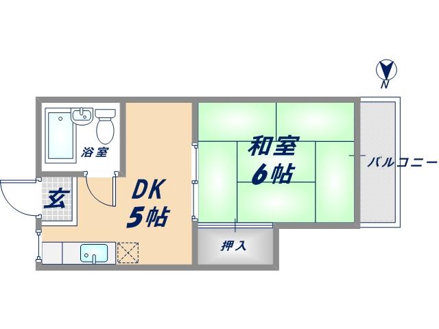 レジェンド小阪(1DK/3階)の間取り写真