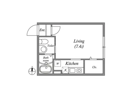 MODULOR久が原(ワンルーム/2階)の間取り写真