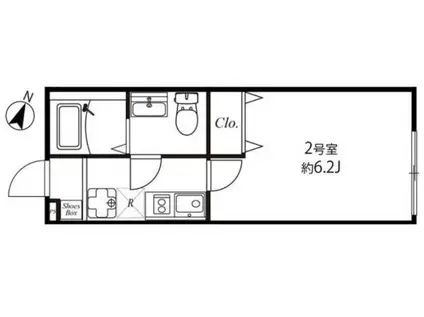 NIKEモダン海老名(1K/1階)の間取り写真