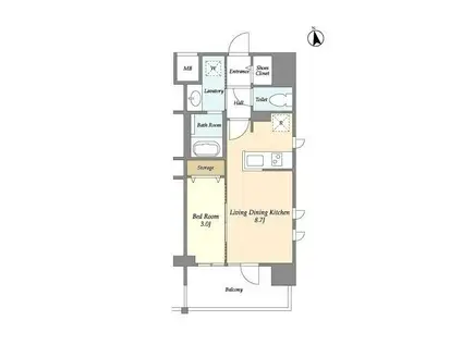 アプリーレ東中野(1LDK/9階)の間取り写真