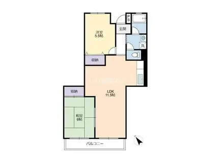 ハイツファミリエ(2LDK/2階)の間取り写真