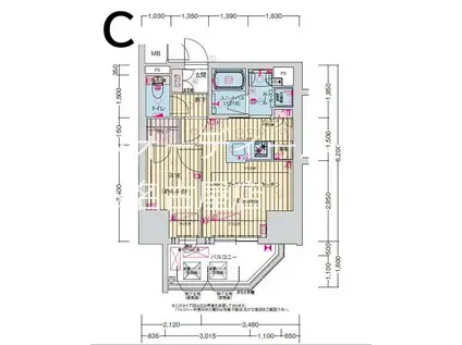 プレサンス丸の内サージュ(1LDK/7階)の間取り写真