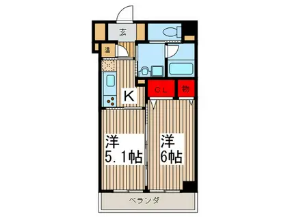 ザ・イーストスクエア(2K/5階)の間取り写真