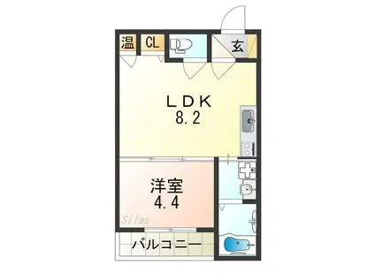 F ASECIA KITOS(1LDK/3階)の間取り写真