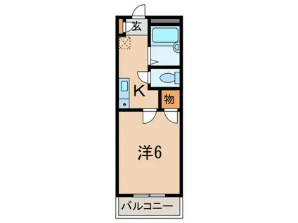メイゾン芦屋川(1K/2階)の間取り写真