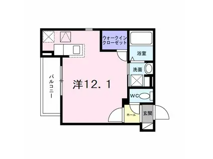 ヒカルサ神戸王塚台I(ワンルーム/1階)の間取り写真