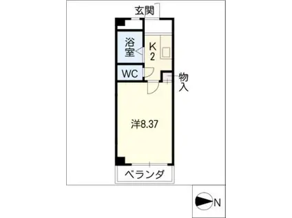 ヴィオレ山手(1K/3階)の間取り写真