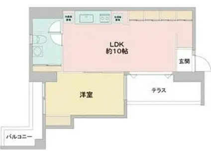 LA DOUCEUR湊町(1LDK/4階)の間取り写真