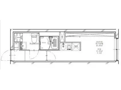 フラシア新蒲田(ワンルーム/1階)の間取り写真