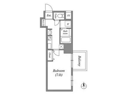 レジデンス名古屋千代田(1K/2階)の間取り写真