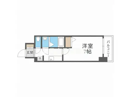 アプリーレ西本町(1K/14階)の間取り写真