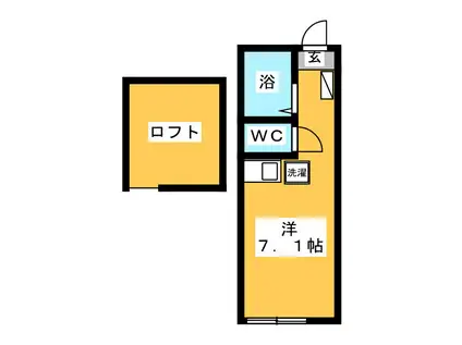 サクレクール羽沢(ワンルーム/2階)の間取り写真