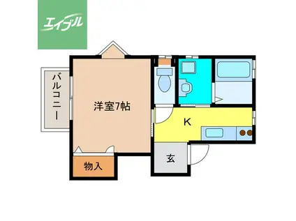 堤ハイツ(1K/1階)の間取り写真