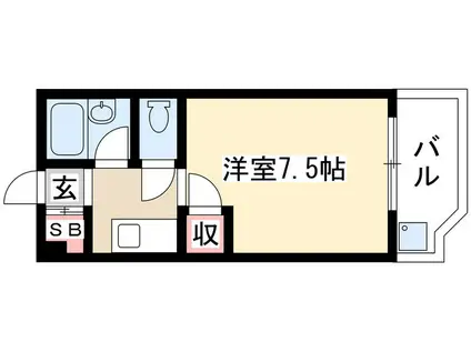 ハイネス四ッ谷(ワンルーム/5階)の間取り写真