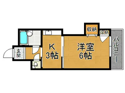 グレイスフル三国本町(1K/2階)の間取り写真