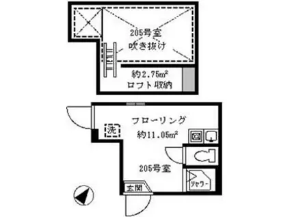 ソフィアツリー(ワンルーム/2階)の間取り写真