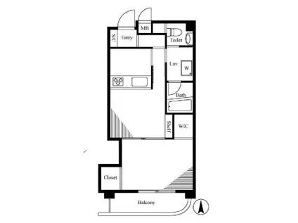 若松町サマリヤマンション(1LDK/2階)の間取り写真