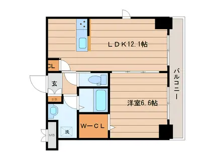 レガーロ仙台駅東(1LDK/7階)の間取り写真