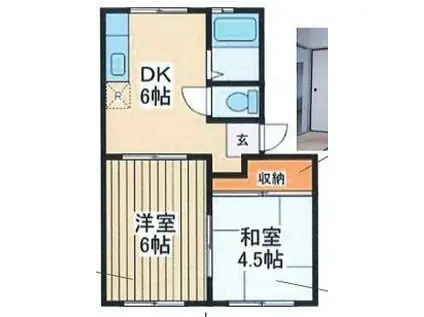 サニーハイツ(2DK/2階)の間取り写真