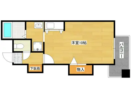 アルマ・デ・高宮(ワンルーム/3階)の間取り写真