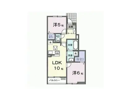 リヴィエール・ピリエI(2LDK/1階)の間取り写真