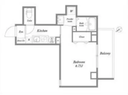 みおつくし十三(1K/1階)の間取り写真