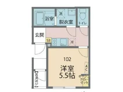 カインドネス相模原氷川町III(1K/1階)の間取り写真