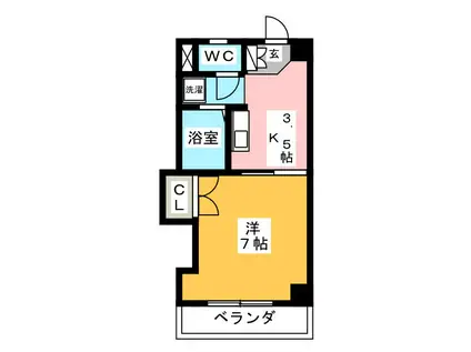 第3大洋ビル(1K/3階)の間取り写真
