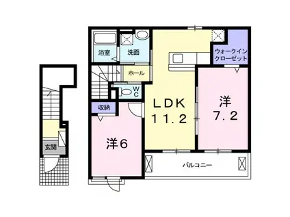 エルステ泉ヶ丘(2LDK/2階)の間取り写真