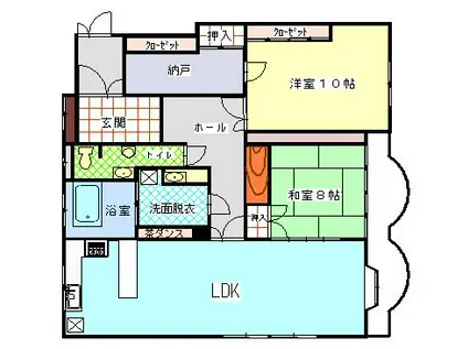 サウスビル(4LDK/4階)の間取り写真